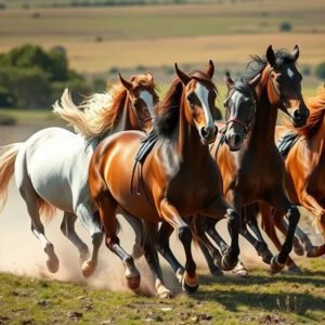 Caballos salvajes corriendo