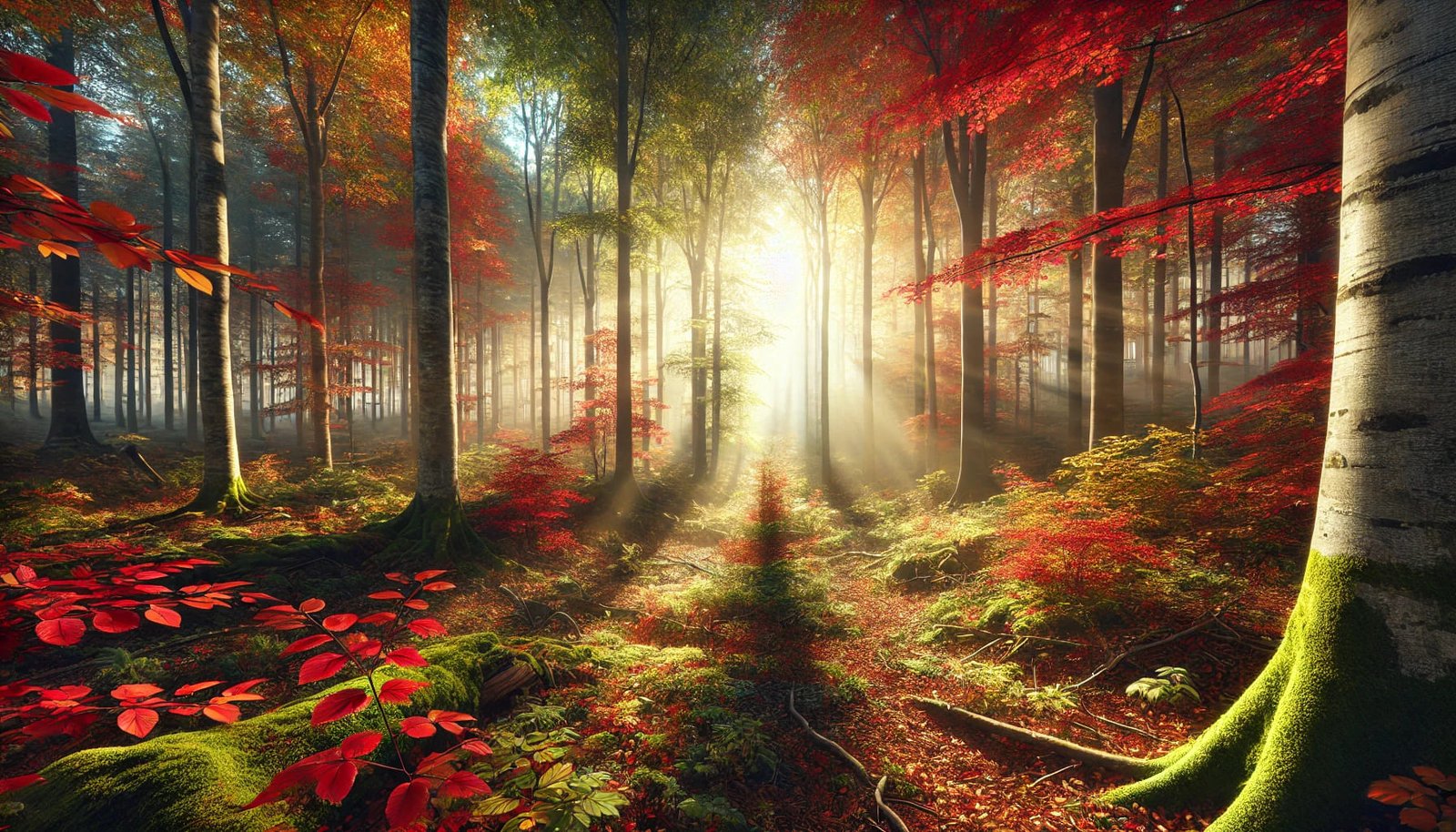 Bosque realista en otoño