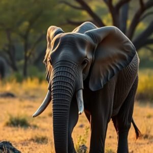 Elefante paseando por la sabana