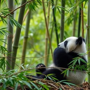 Oso panda en el bosque