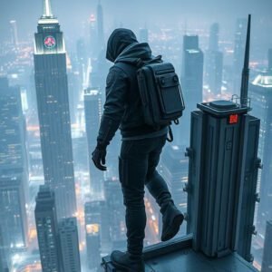 Persona futurista ciberpunk