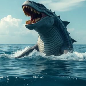 Monstruo marino saliendo de las profundidades