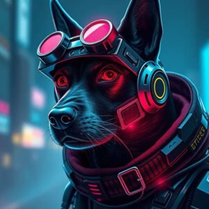 Perro ciberpunk